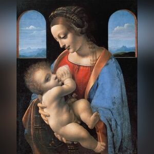 Religious Art Print Leonardo da Vinci's Madonna